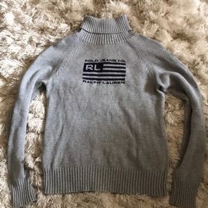 Polo Jeans Ralph Lauren Gray turtleneck sweat S